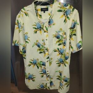 Men's Roark Short Sleeve Button Down Cotton/Linen Shirt L